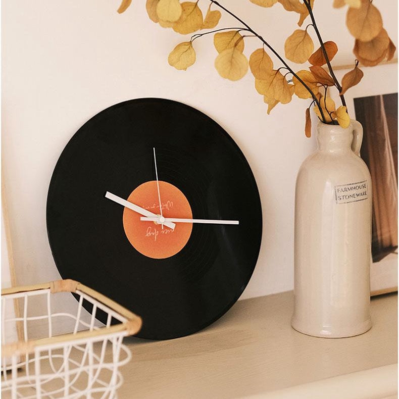 Vinyl Record Clock with Stand