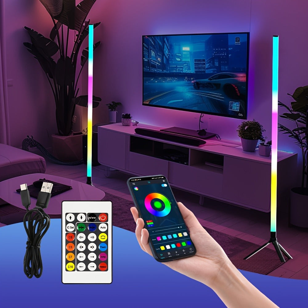 RGB Smart Floor Lamp 56 Inch, 16 Million DIY Color Changing with App & Remote Control, Music Sync
